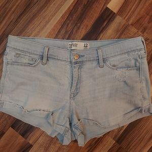 Abercrombie and fitch light wash shorts